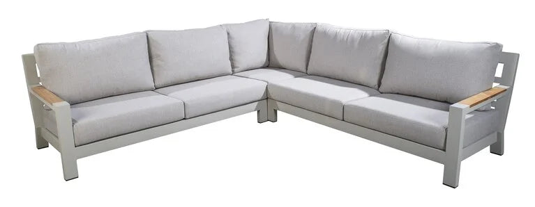 Bango hoekloungeset 286×286 – flax beige incl tafel
