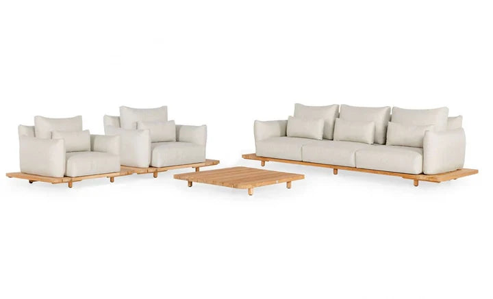 Bora – Luxe Sofa Loungeset + Tafel (Grijs)