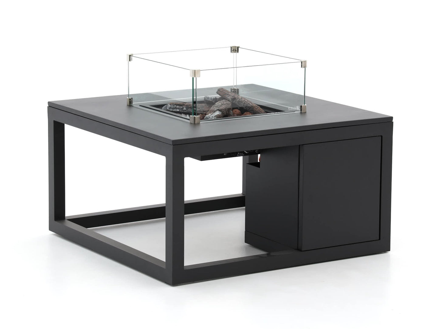 Bellagio 100cm hoek loungeset met vuurtafel 4-delig