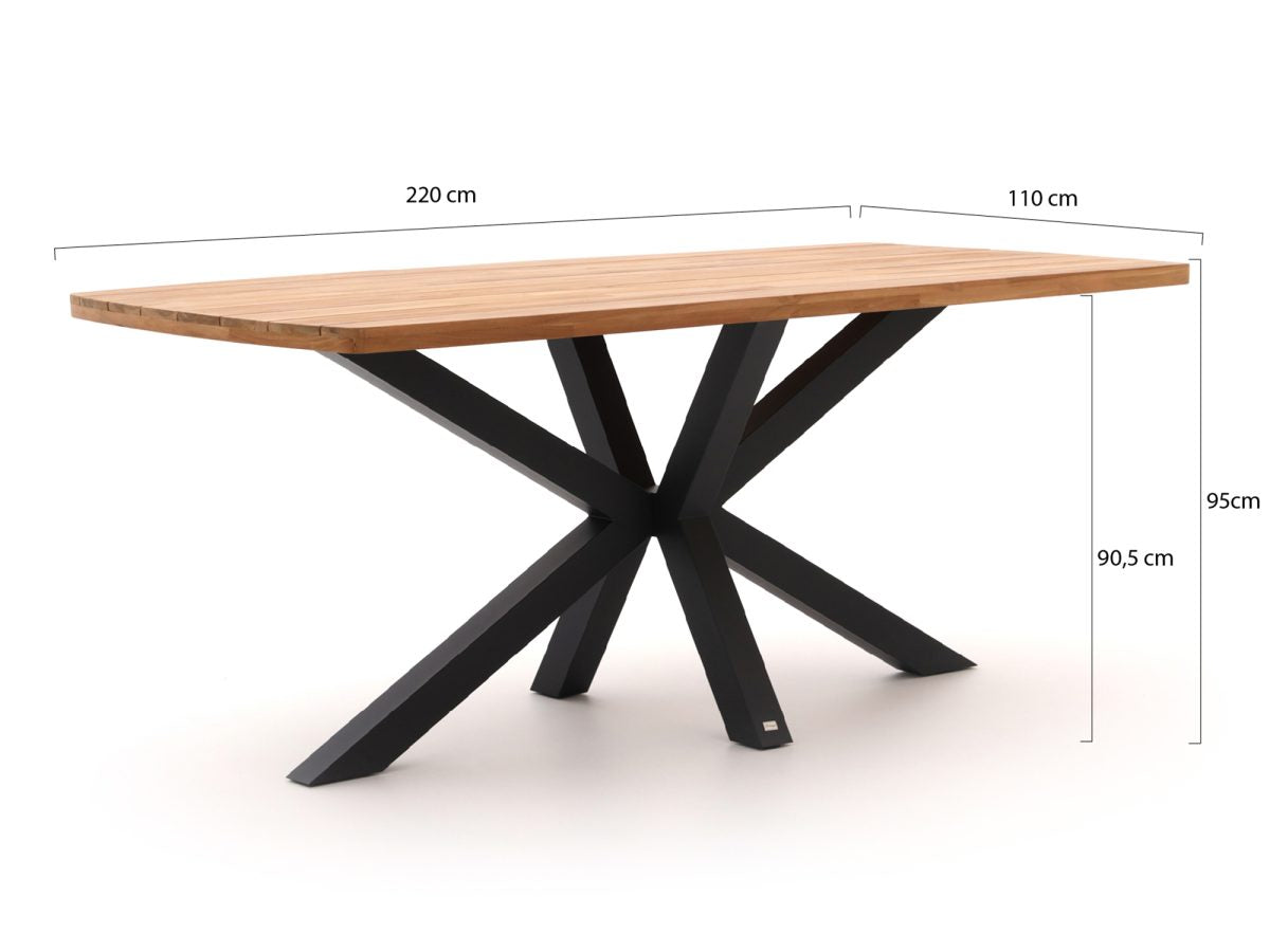 Bellagio Mineo/Induno Deens Ovaal 220cm high dining tuinset 7-delig