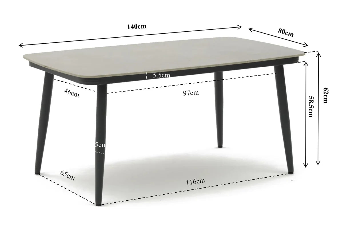 Coco Ibiza – Hoek Loungeset met tafel (Beige)