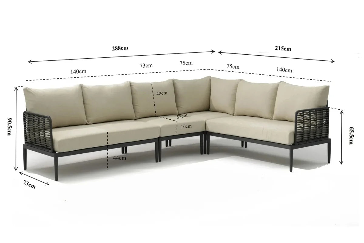 Coco Ibiza – Hoek Loungeset met tafel (Beige)