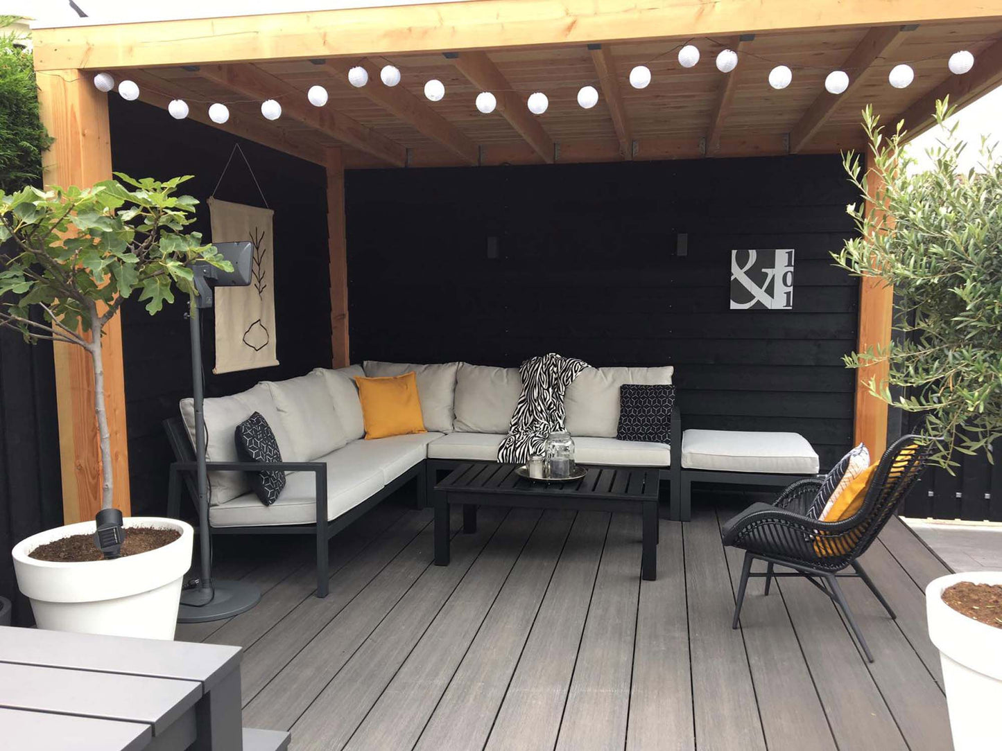 Manifesto Alzano hoek loungeset 4-delig (Zwart)