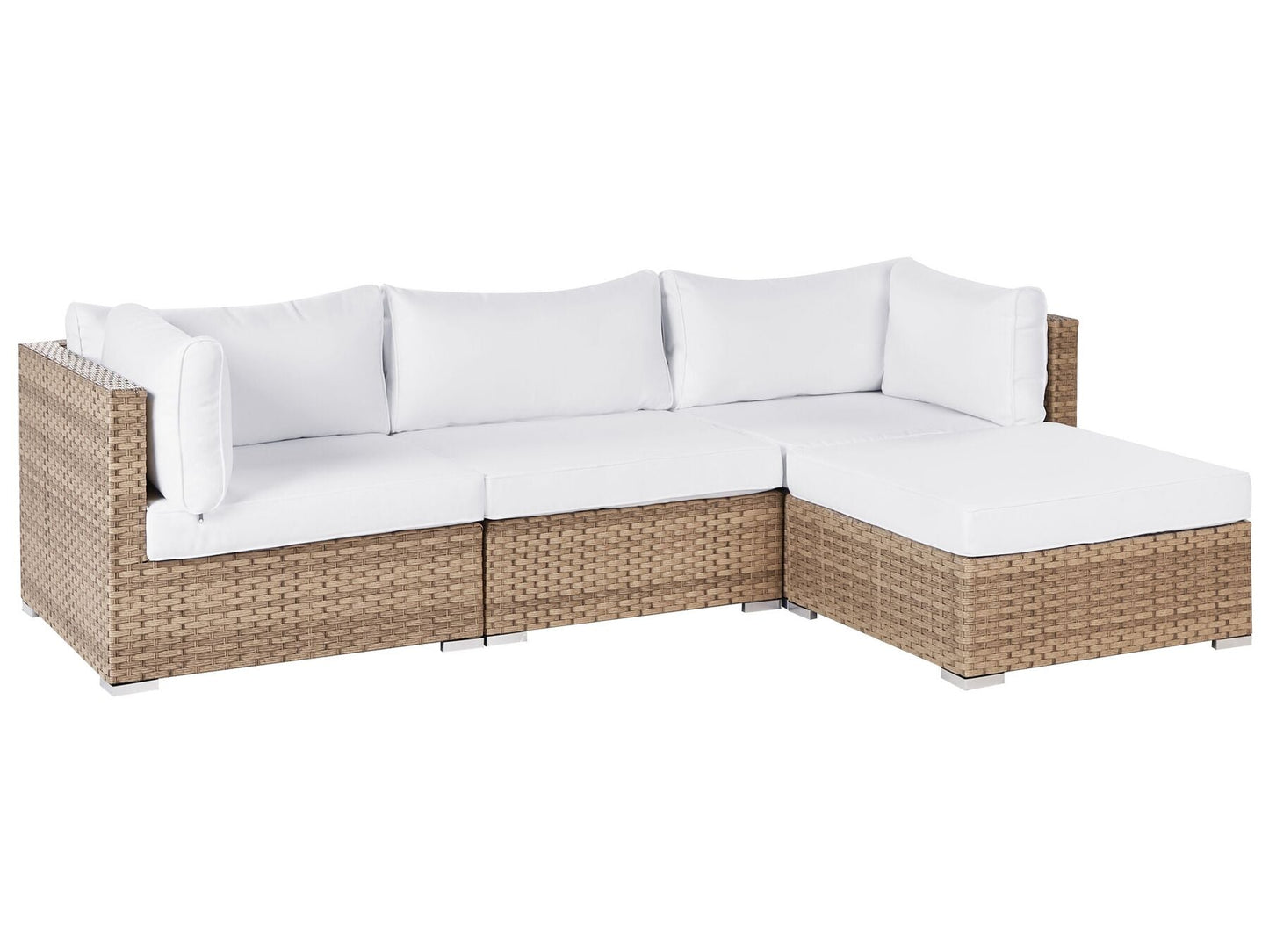 Sano Tuin hoekloungeset met tafel 4-zitter (Bruin)