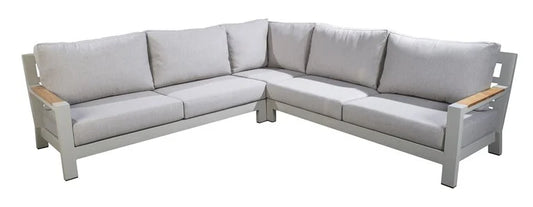 Bango hoekloungeset 286×286 – flax beige incl tafel