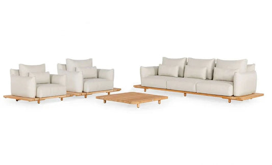 Bora – Luxe Sofa Loungeset + Tafel (Grijs)