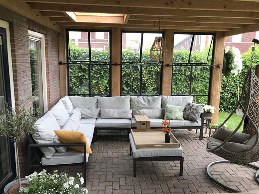 Manifesto Alzano hoek loungeset 4-delig (Zwart)