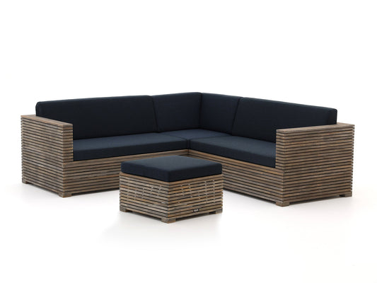 ROUGH-C hoek loungeset 4-delig (Zwart)