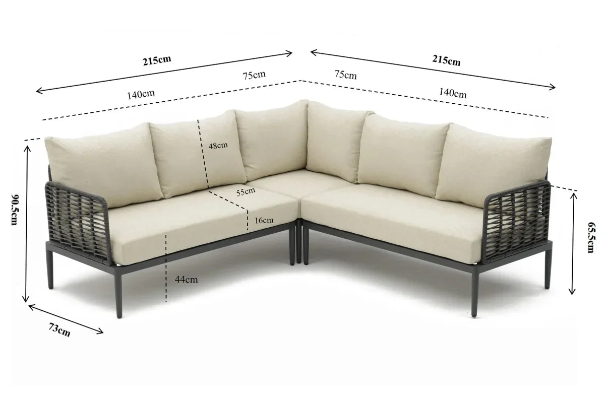 Coco Ibiza – Hoek Loungeset met tafel (Beige)