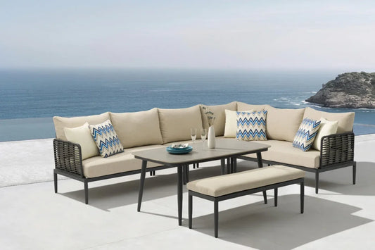 Coco Ibiza – Hoek Loungeset met tafel (Beige)