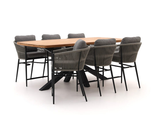 Bellagio Mineo/Induno Deens Ovaal 220cm high dining tuinset 7-delig