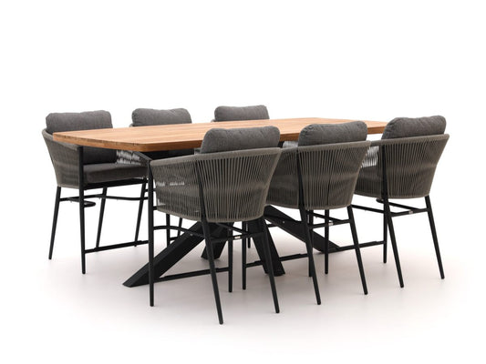 Bellagio Mineo/Induno Deens Ovaal 220cm high dining tuinset 7-delig