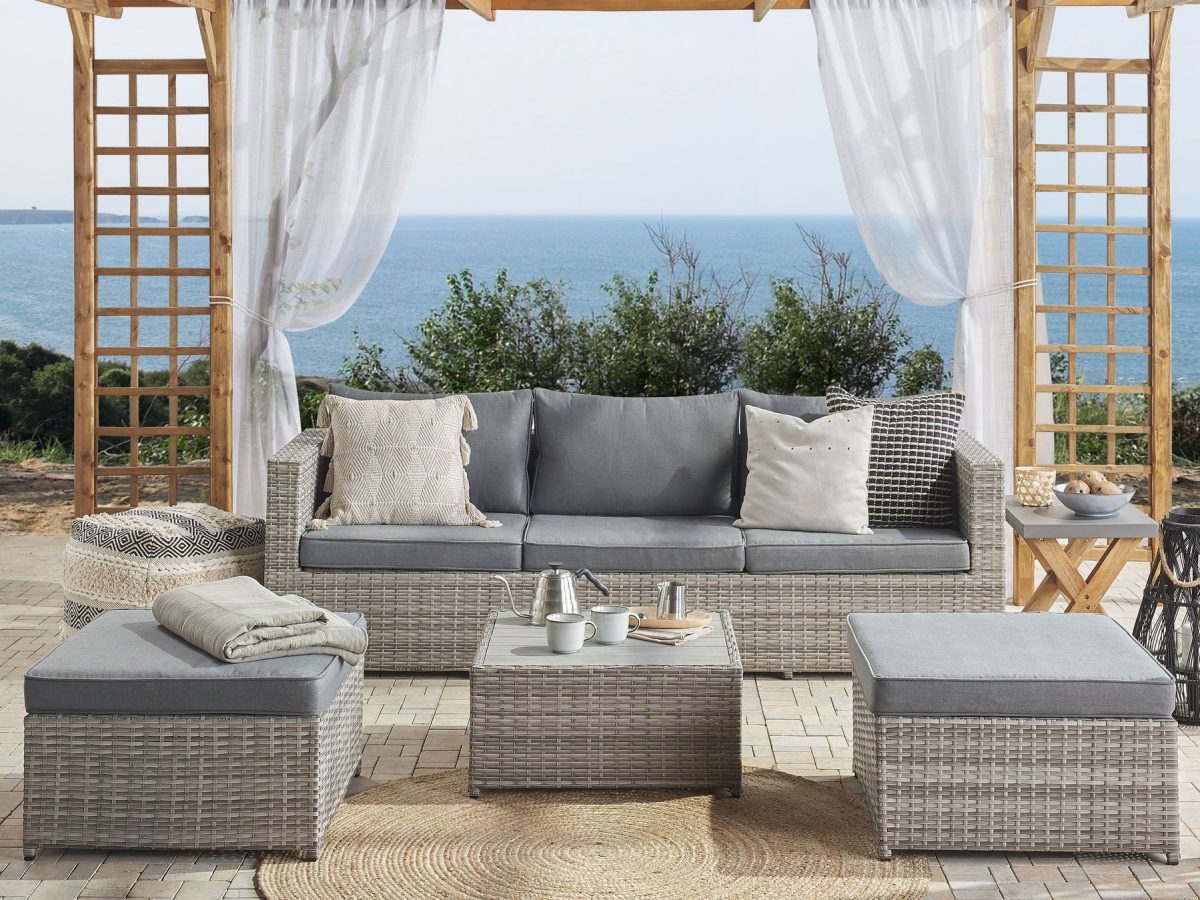 Sabbia Tuin hoekloungeset met tafel 5-zitter (Grijs)