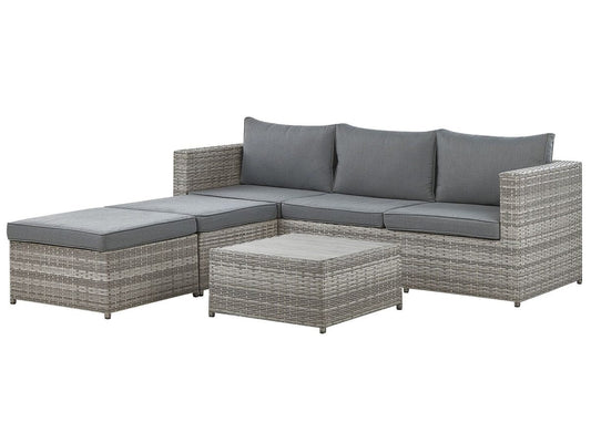 Sabbia Tuin hoekloungeset met tafel 5-zitter (Grijs)