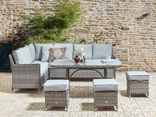 LACONA Loungeset met tafel en ottomaan 9-zitter