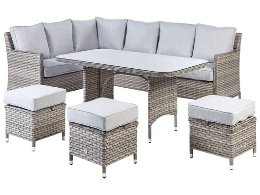 LACONA Loungeset met tafel en ottomaan 9-zitter